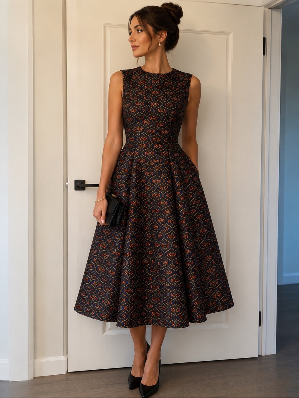Brooks Brothers Jacquard Fit and Flare Dress